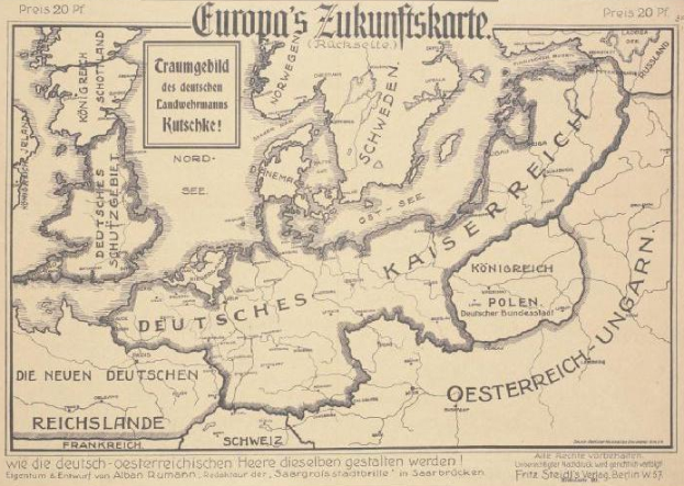 Ein altes Europa-Karte aus dem früheren 20. Jahrhundert, das die Ausdehnung der Europäischen Union zeigt.