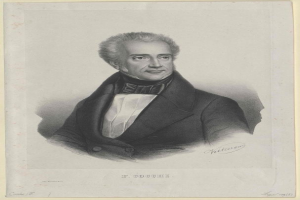 Schwarzes und weißes Porträt des Komponisten F. Cocchi in einem Smoking mit ernstem Gesichtsausdruck, betitelt "Die Musik der Oper" unten.