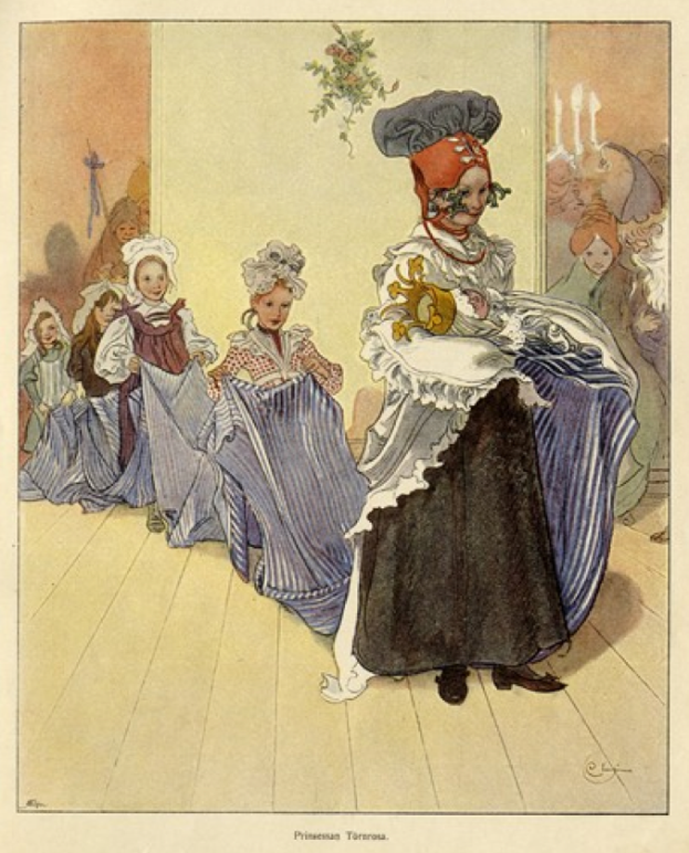 Ein Gemälde einer Frau in einem schwarzen und weißen Kleid, die vor einer Gruppe von Kindern steht, mit Text unten, der 'Princessa Torreira, die Prinzessin von Frankreich' liest.