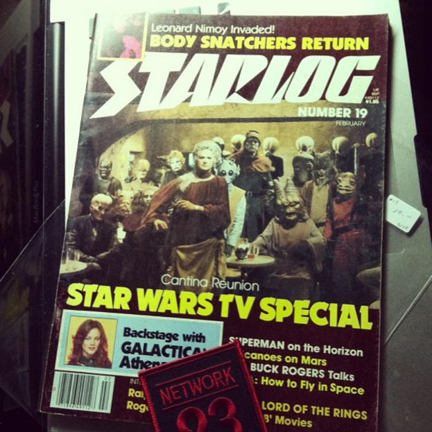 Ein Magazin-Cover mit der Aufschrift 'Star Log' und Bildern mehrerer Personen.