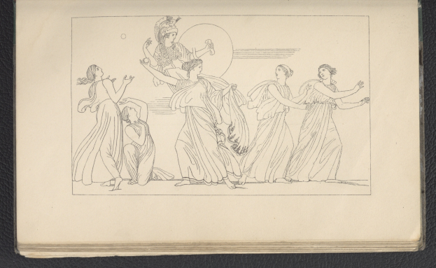 Ein Buchumschlag mit einer lebendigen Illustration einer Gruppe tanzender Frauen in energischen, synchronisierten Posen mit detaillierter Kleidung und Gesichtsmerkmalen.