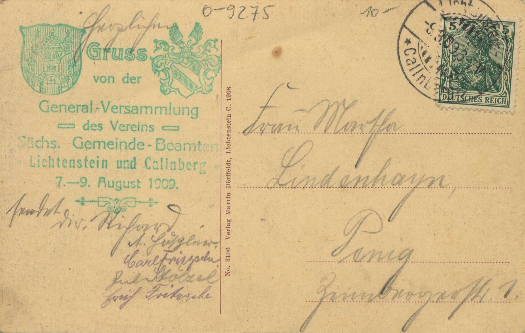 Alter Umschlag mit einem deutschen Stempel von 1909, frankiert "Österreich - Deutschland - Deckblatt nach Deutschland - 7. August 1909".