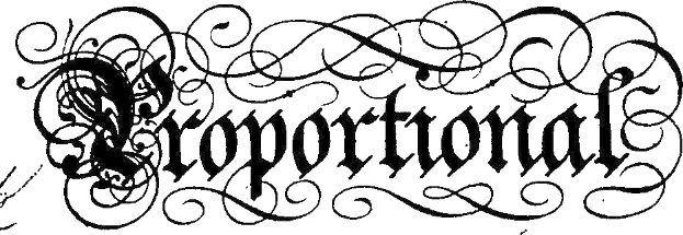 Schwarze und weiße kalligraphische Illustration des Wortes "Konzern" mit kunstvollen Verzierungen drumherum in einer klaren, kräftigen Schrift.