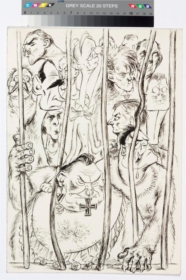 Comicseite mit einer Gruppe verzweifelter Menschen hinter Gittern unter einem tiefblauen Nachthimmel mit Sternen, betitelt "Grimm Fairy Tales 1-A von Dark Horse" oben und fetter weißer Text unten.