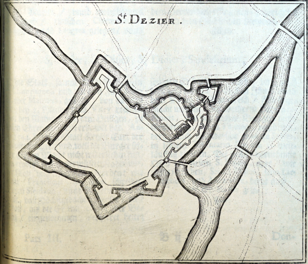 Ein altes Buch mit einer detaillierten Karte einer Stadt, die Straßen, Gebäude und Sehenswürdigkeiten zeigt, mit begleitendem Text, der weitere Informationen bietet.